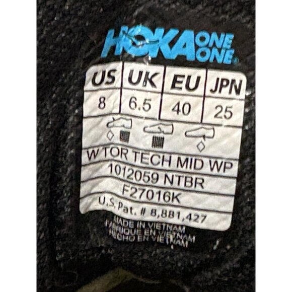 HOKA One One Women’s 8 Tor Tech Mid Hiking Boots Waterproof eVent Outdoor - Picture 2 of 16